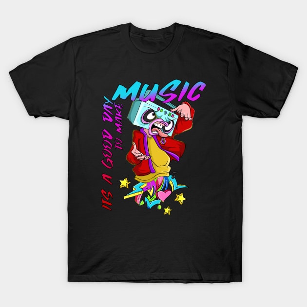 Music is everything Graffiti T-Shirt by Trendy Black Sheep